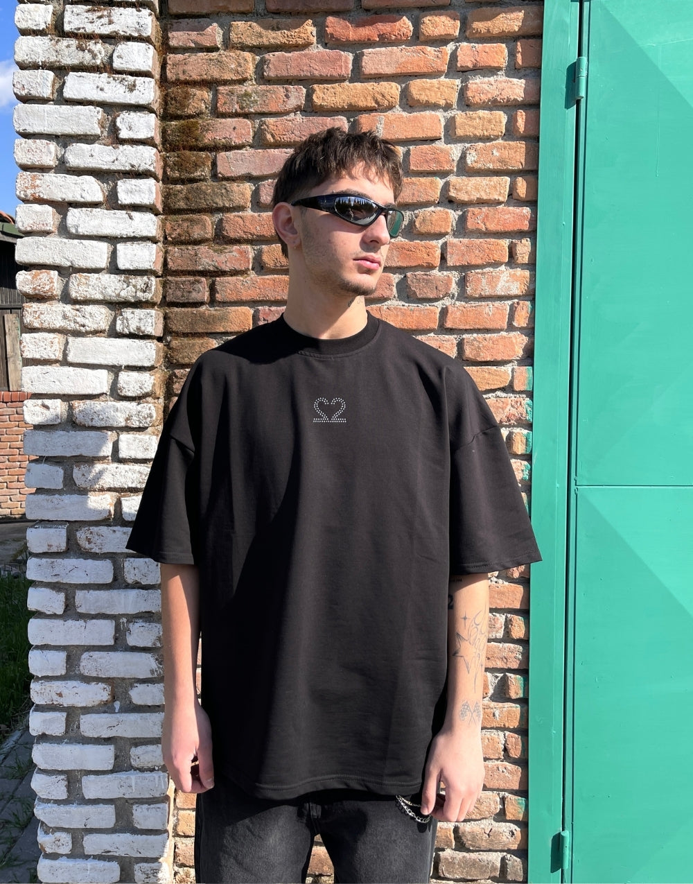 Men's 22 Stone Designer Oversize Black T-Shirt - STREETMODE ™