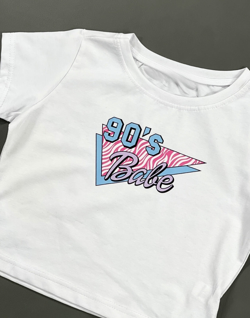 90s Babe Women's Crop White T-Shirt - STREETMODE ™