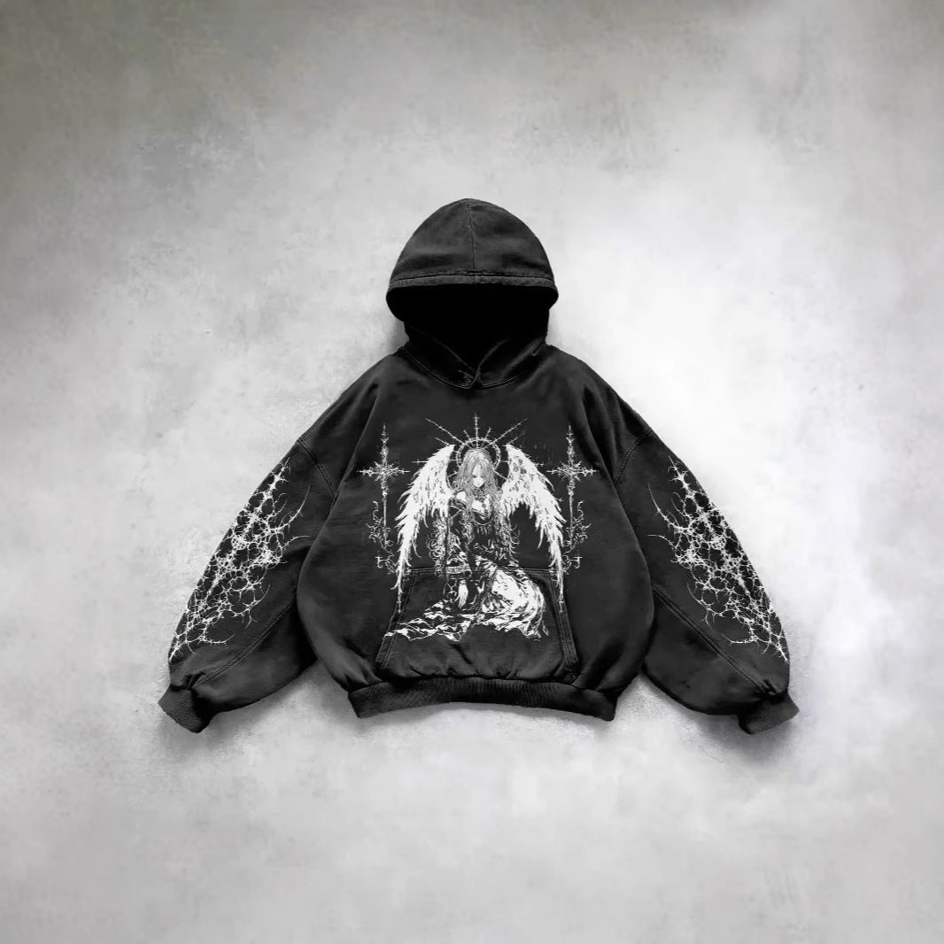 Vintage Skull Pattern Printed Unisex Sweater Pullover Hoodie - Mens / Women - STREETMODE ™