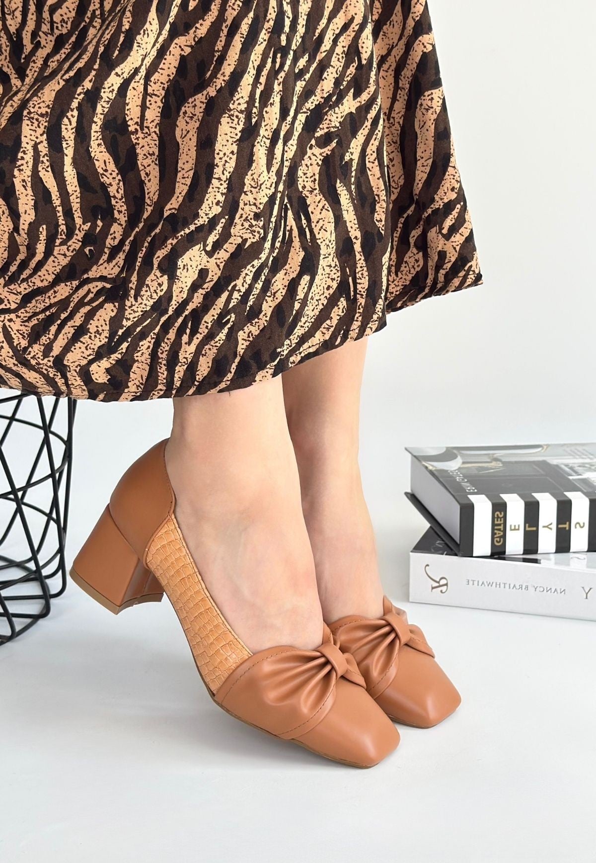 Women's Brown Leather High Heel Shoes - STREETMODE ™