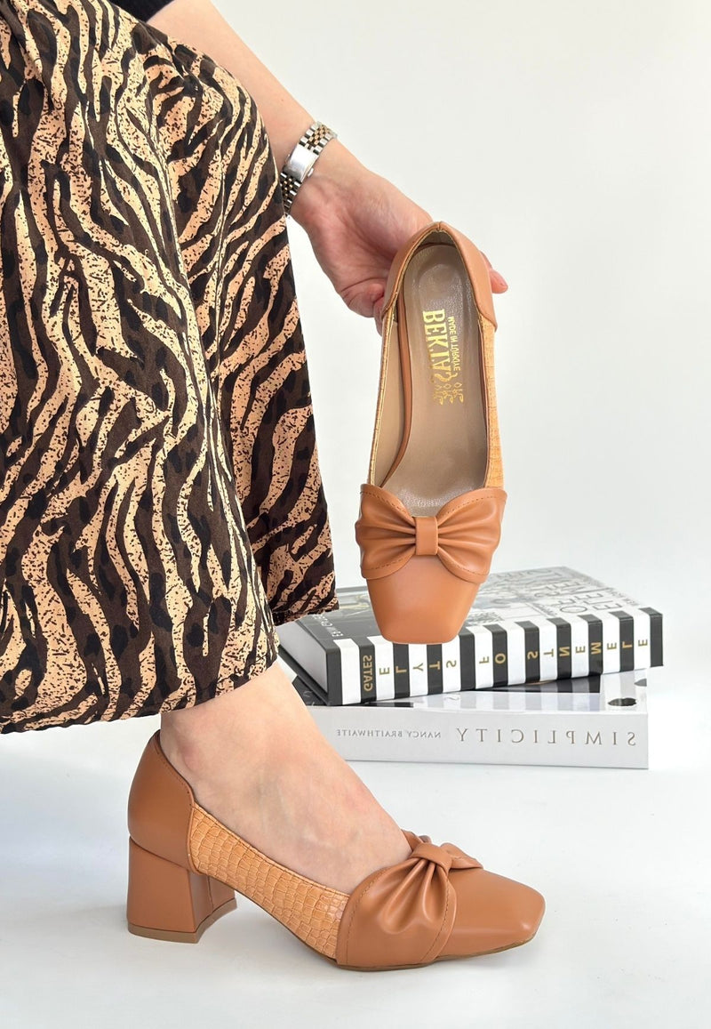 Women's Brown Leather High Heel Shoes - STREETMODE ™