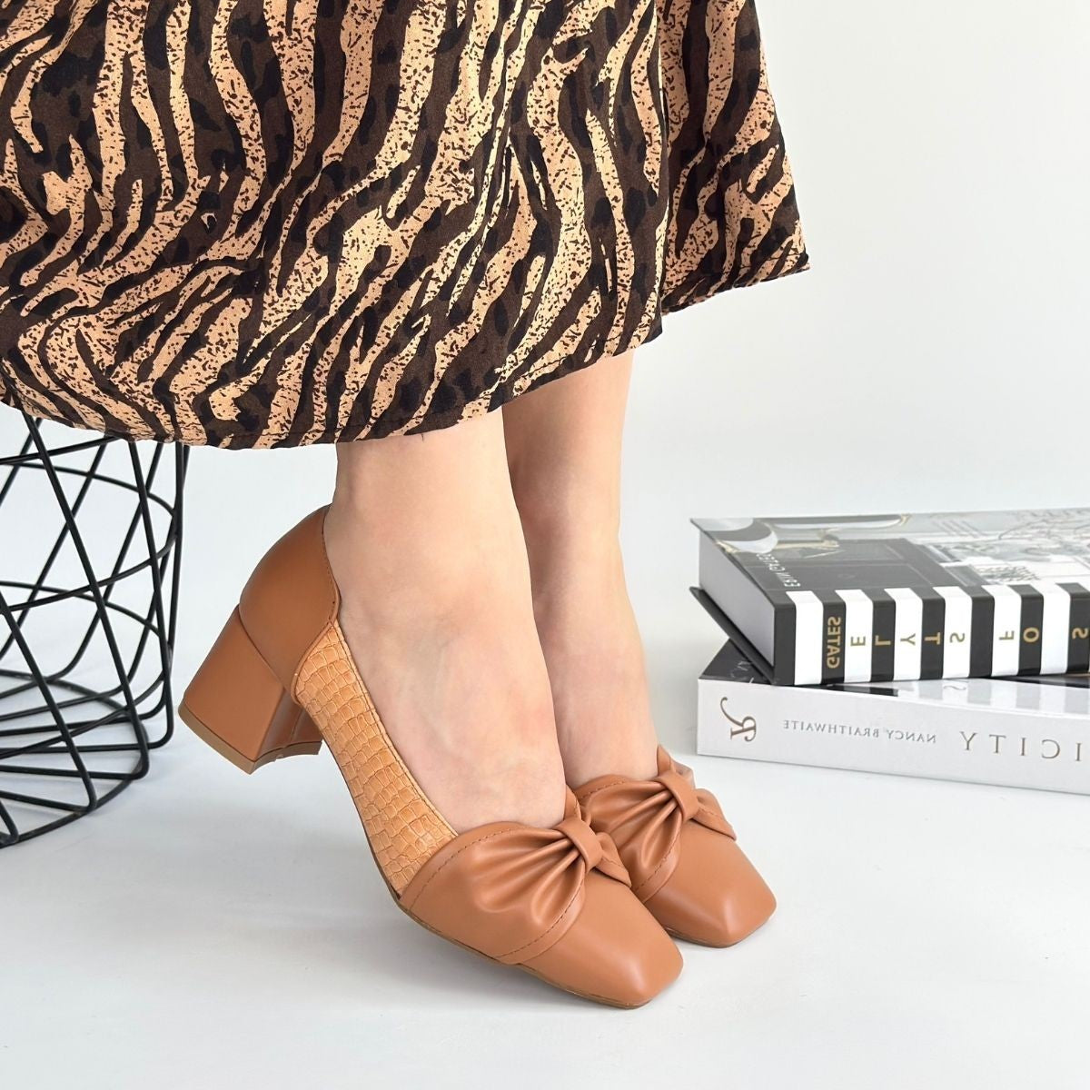 Women's Brown Leather High Heel Shoes - STREETMODE ™