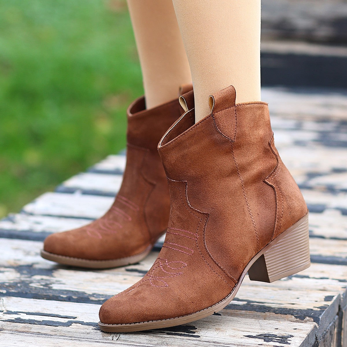 women brown suede high heel boots - STREETMODE ™