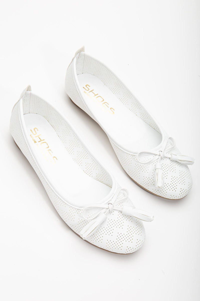 Axelle White Skin Women's Ballerinas - STREETMODE ™