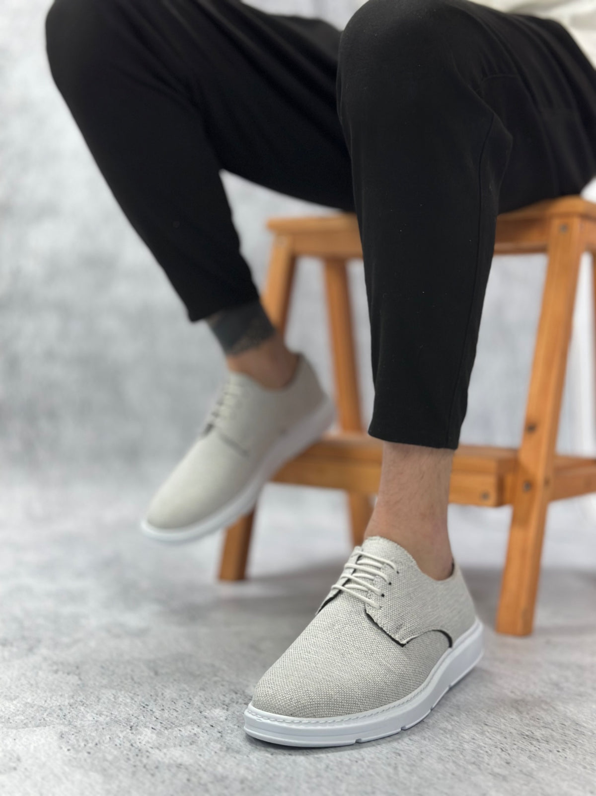 BA0003 Laced Classic Sports Linen White Sole Casual Men's Shoes - STREETMODE ™