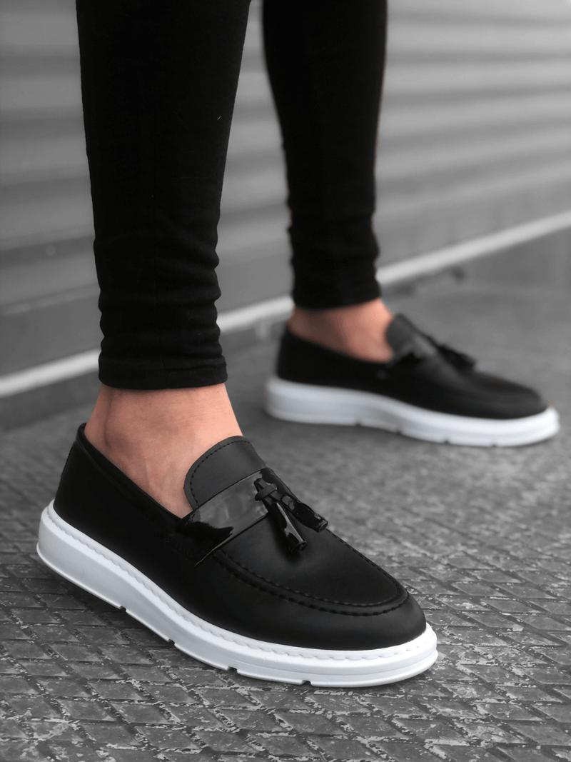 BA0005 Lace-Up High Sole Black Classic Tufted Corcik Men Shoes - STREETMODE ™