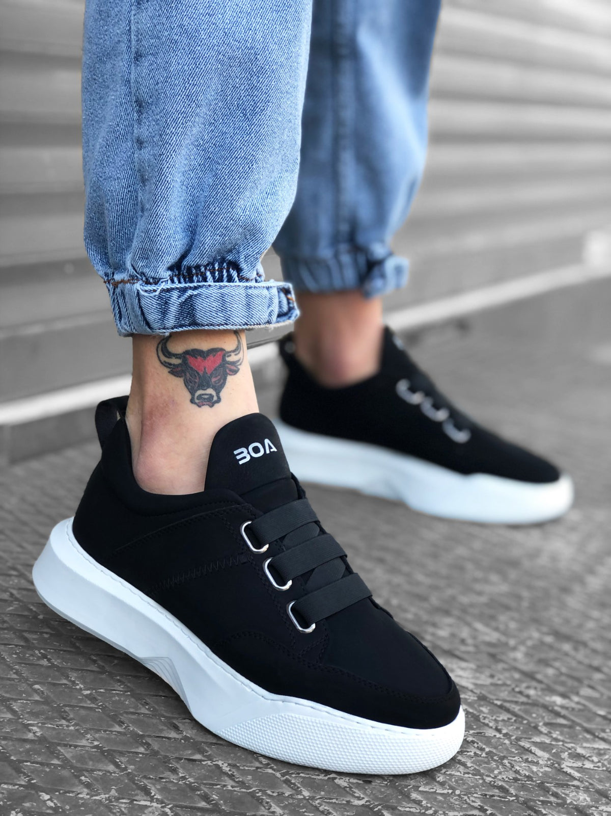 BA0160 Band Men's High Sole Sneaker Sports Shoes - STREETMODE ™