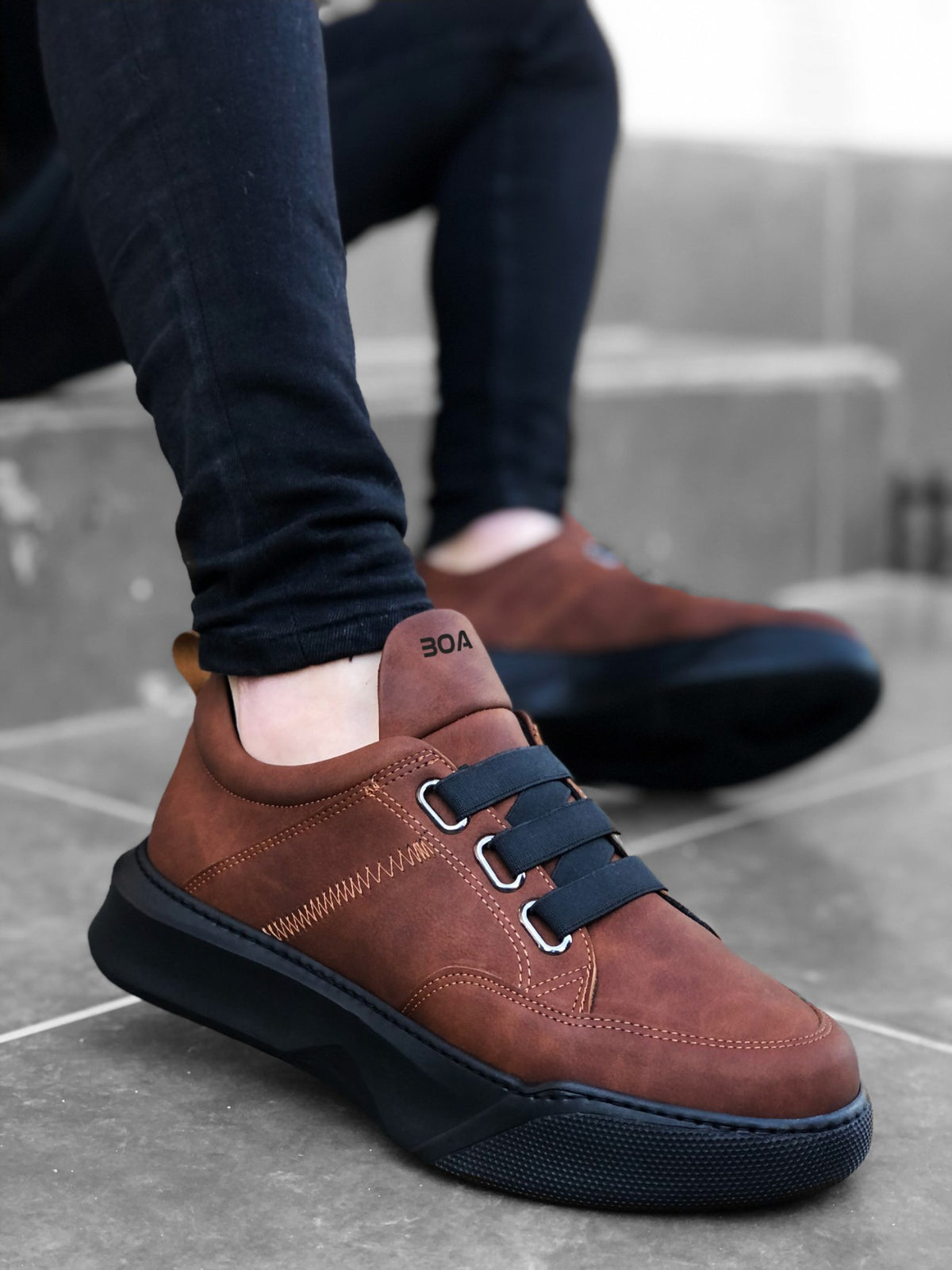 BA0160 Band Men's High Sole Tan Sports Shoes - STREETMODE ™