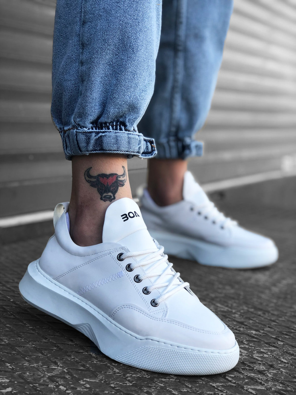 BA0163 Lace-Up Band Men's High Sole Sneaker Sport Shoes - STREETMODE ™