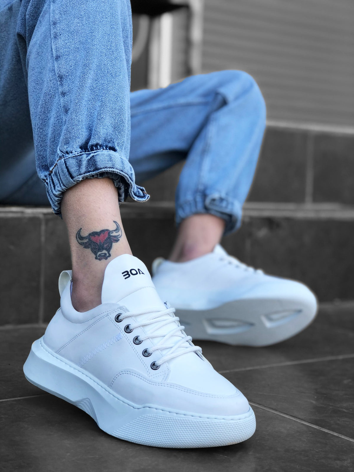 BA0163 Lace-Up Band Men's High Sole Sneaker Sport Shoes - STREETMODE ™