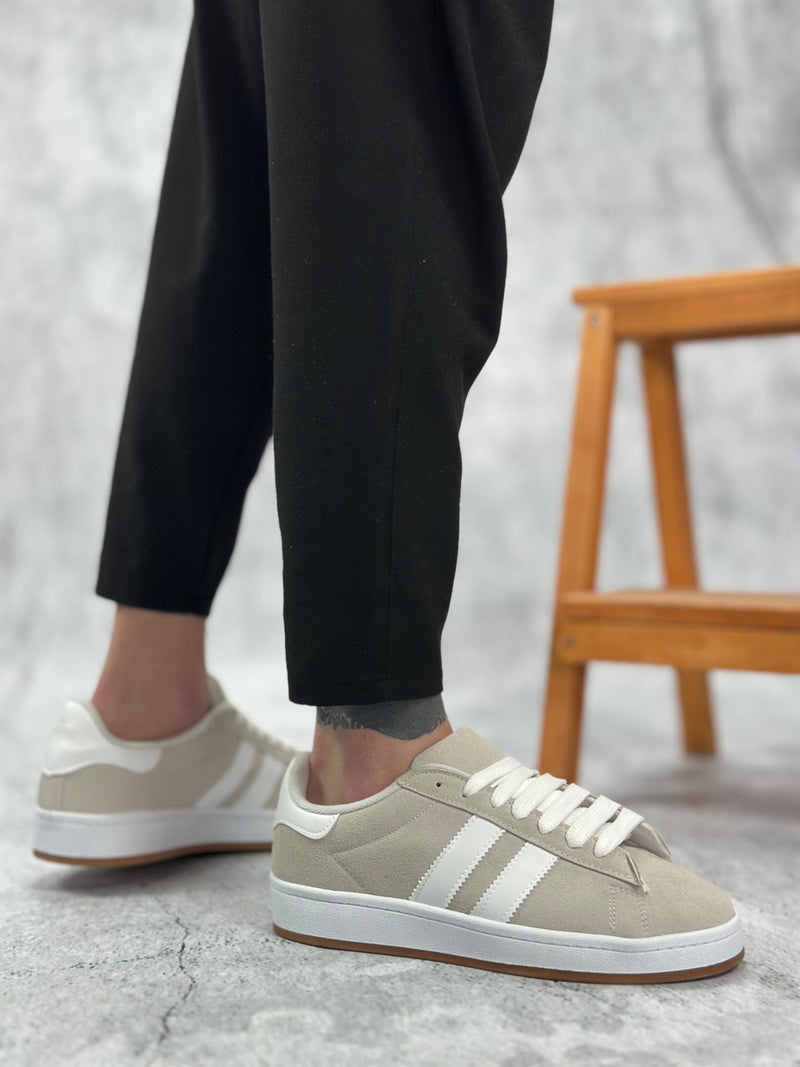 BA0235 Two Striped Stone Gray Men's Casual Shoes - STREETMODE ™