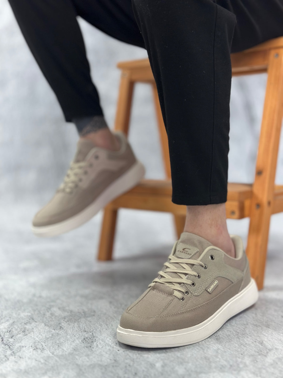 BA0236 Comfortable Flat Sole Linen Lace-Up Beige Casual Men's Shoesı - STREETMODE ™