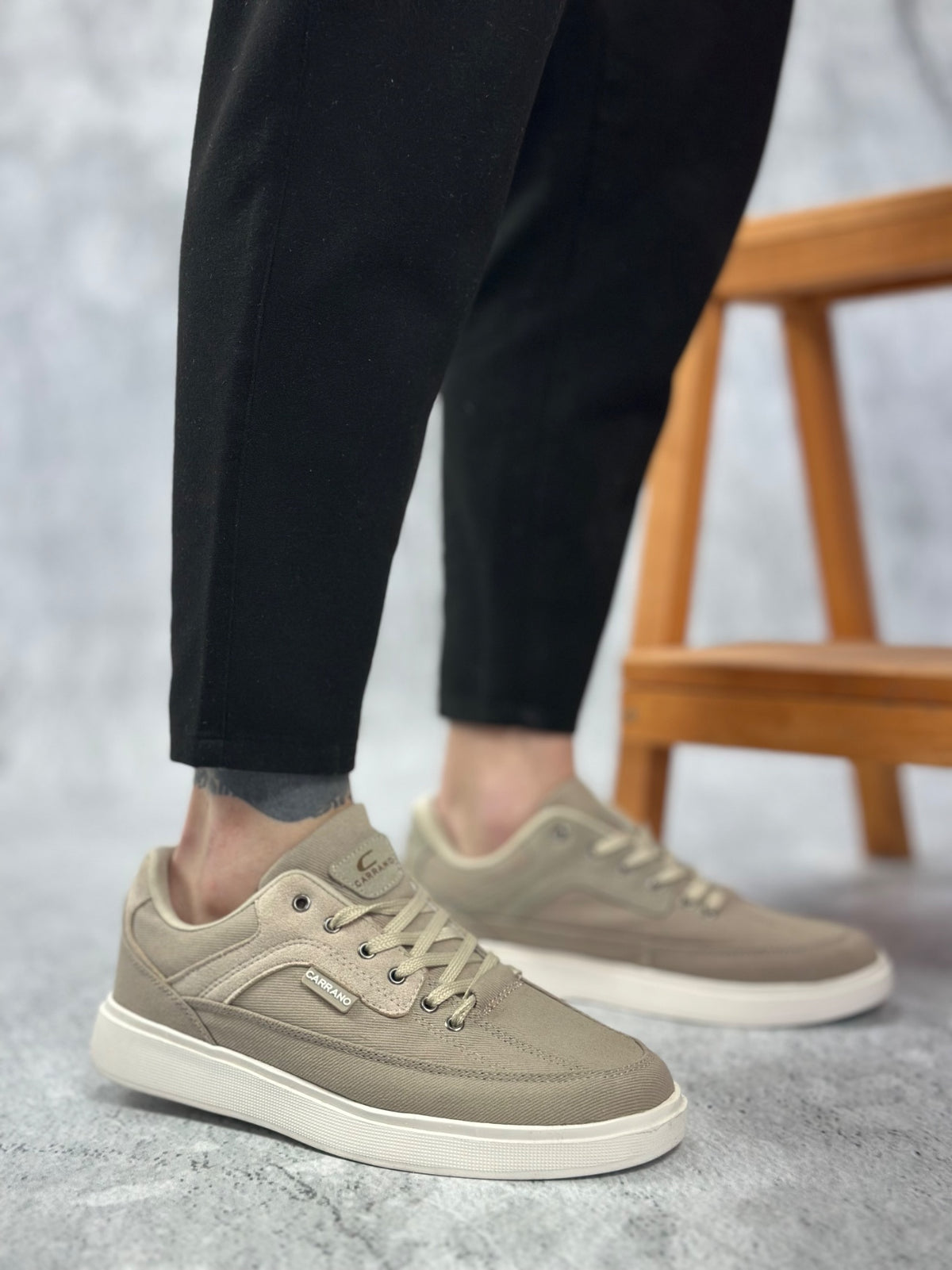 BA0236 Comfortable Flat Sole Linen Lace-Up Beige Casual Men's Shoesı - STREETMODE ™