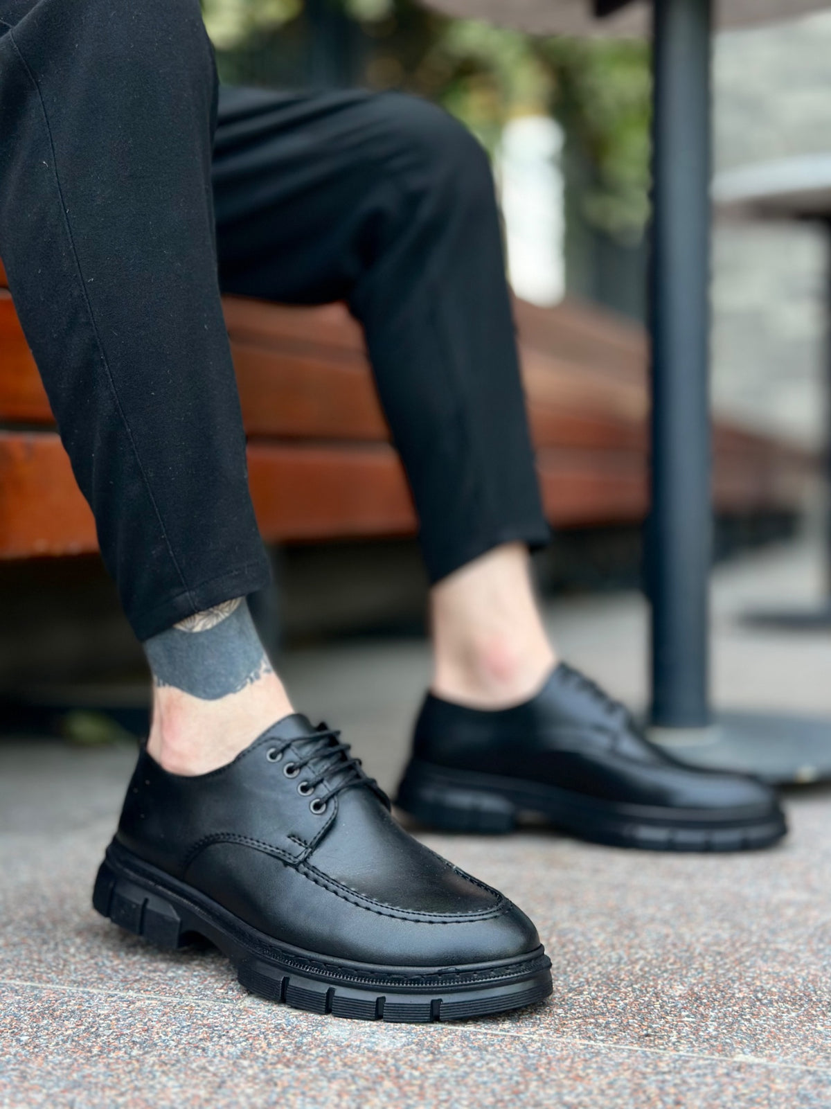 BA0237 Lace-Up Classic High Sole Casual Men's Shoes