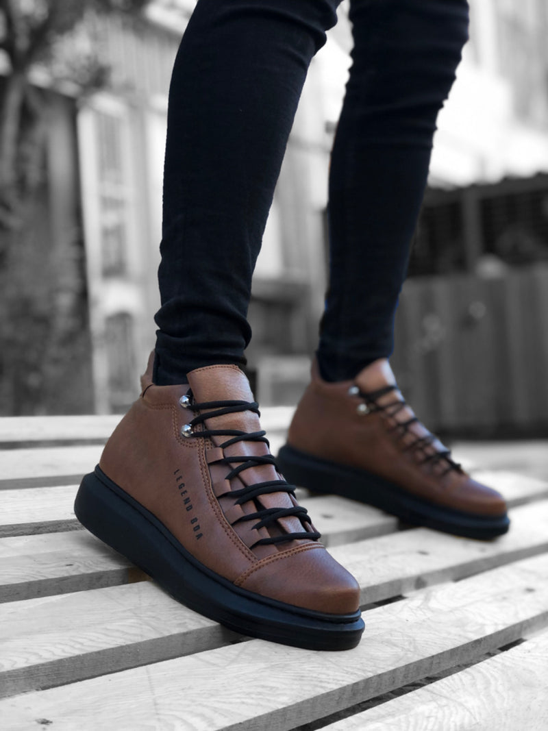 BA0312 Lace-up High Toe Black Sole Men's Style Sport Boots - STREET MODE ™