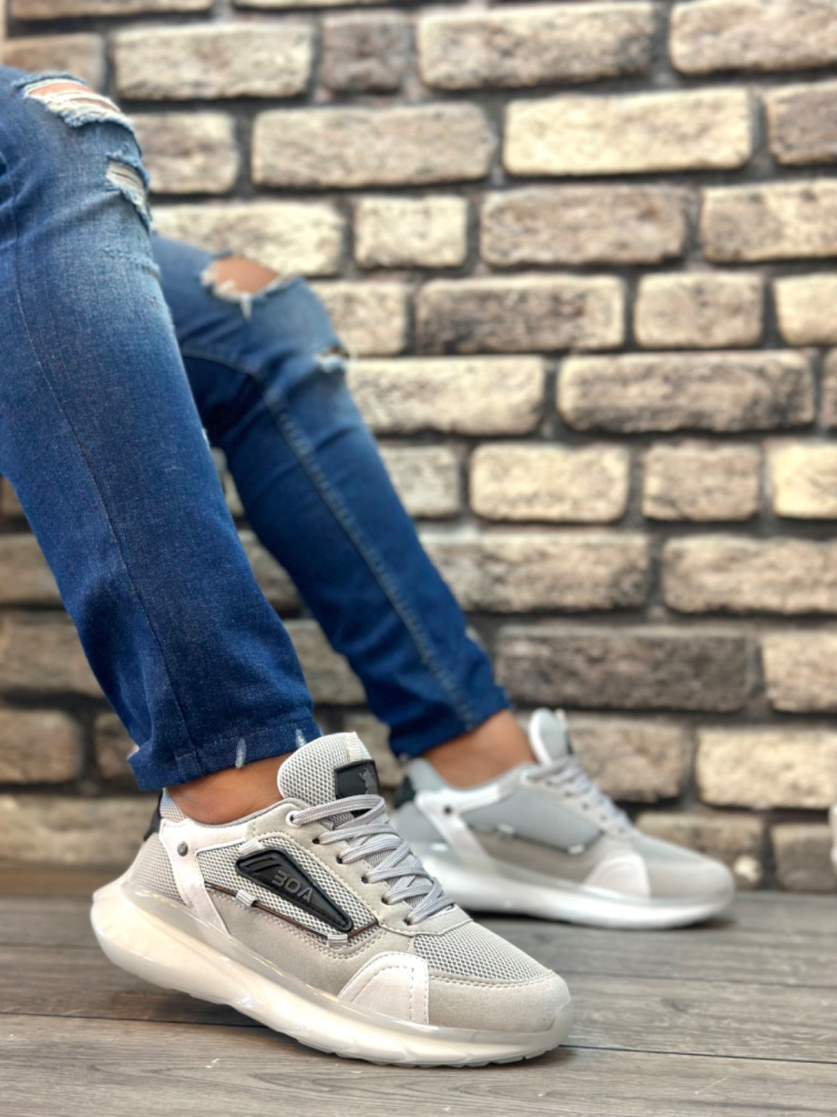 BA0313 Balloon Sole Comfortable Casual Gray Men's Sneakers Shoes - STREET MODE ™
