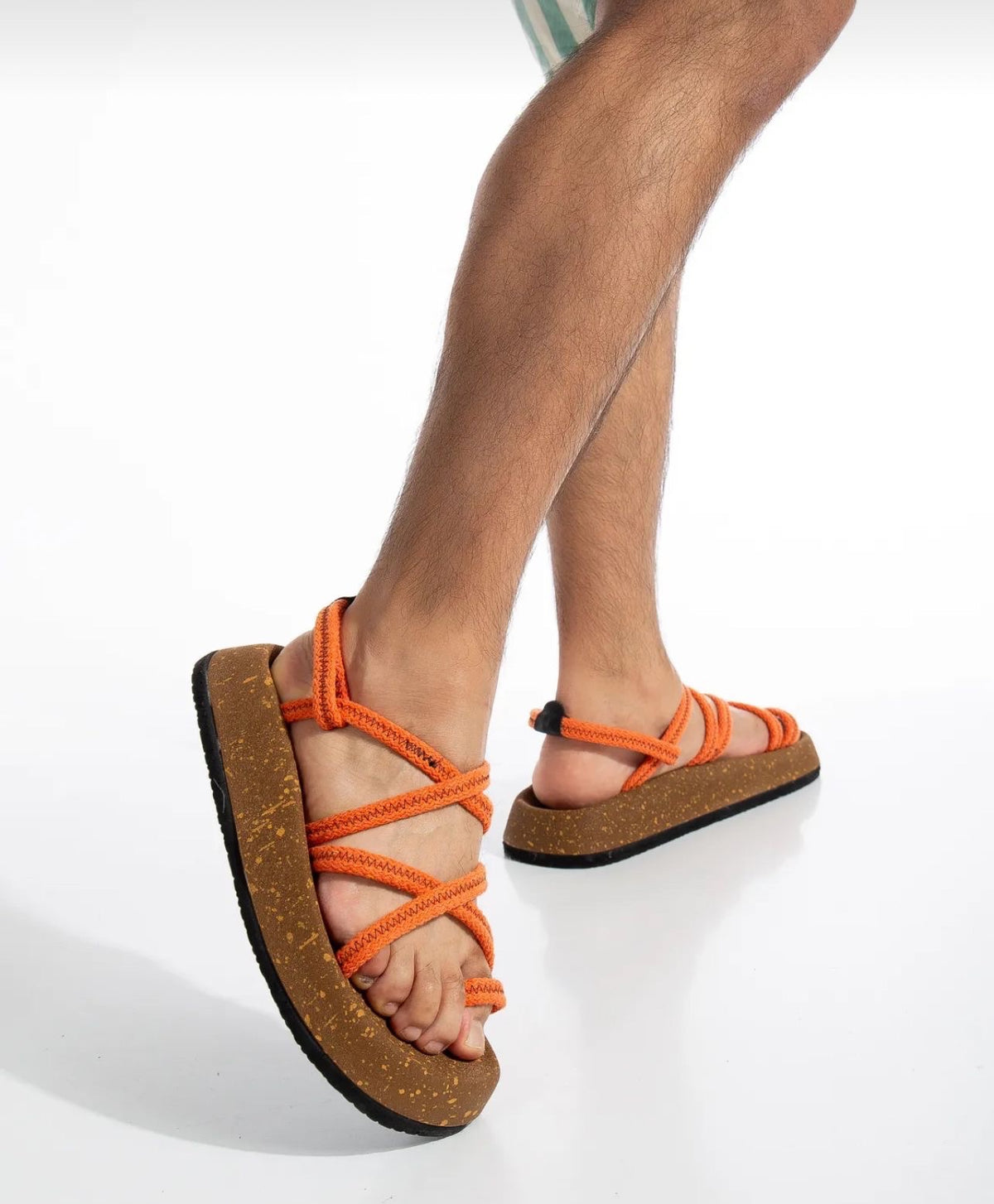 BA0343 Men's Bodrum Orange Daily Sandals - STREETMODE ™