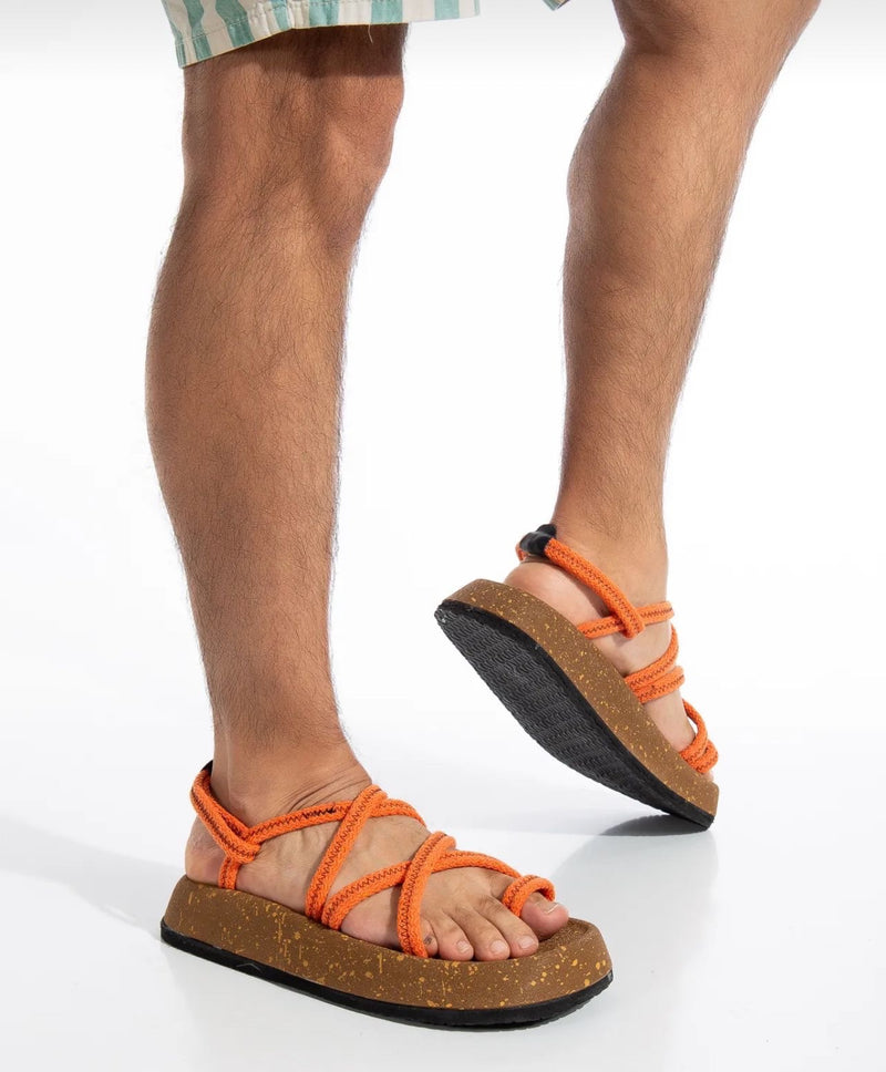 BA0343 Men's Bodrum Orange Daily Sandals - STREETMODE ™