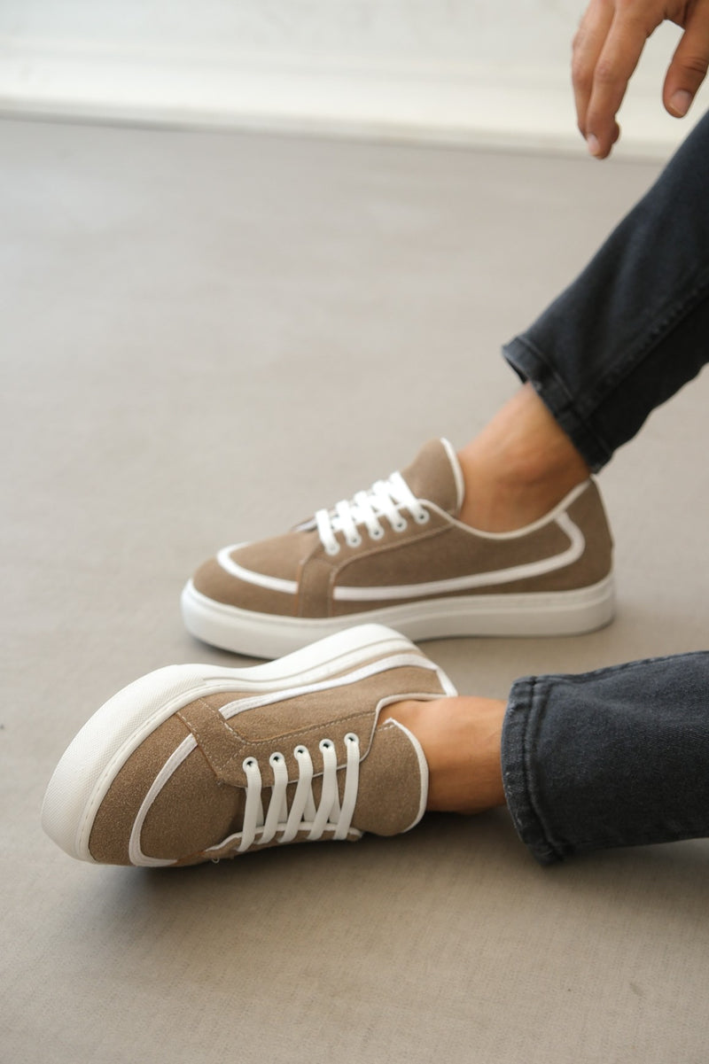 BA0351 Men's Lace-Up Linen Casual Mink Color Sports Shoes - STREETMODE ™