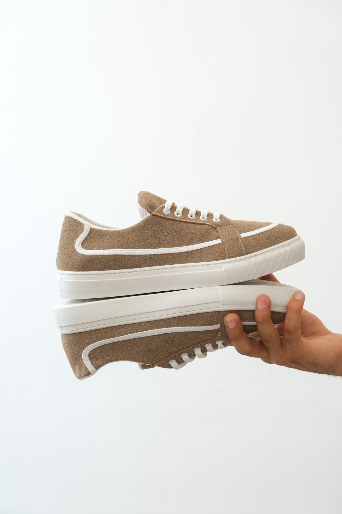 BA0351 Men's Lace-Up Linen Casual Mink Color Sports Shoes - STREETMODE ™