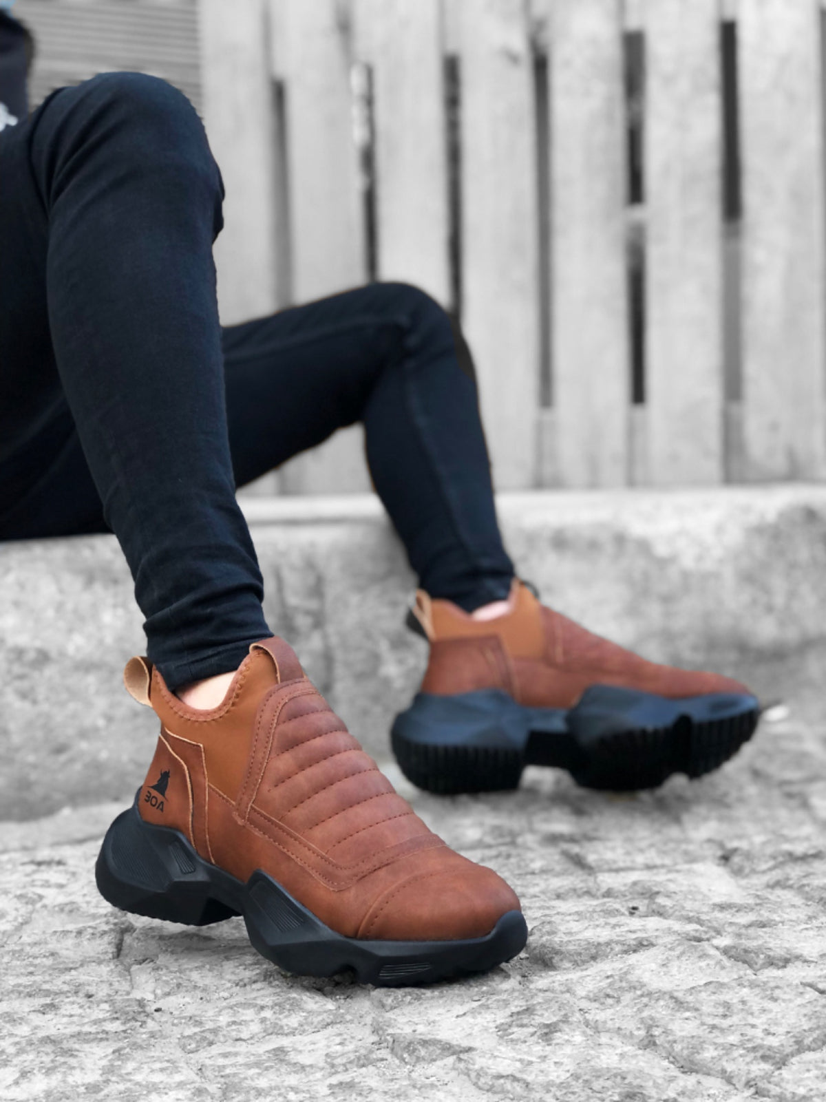 BA0401 Lace-Up Comfortable High-Sole Sole Men's Sports Half Ankle Boots - STREETMODE ™
