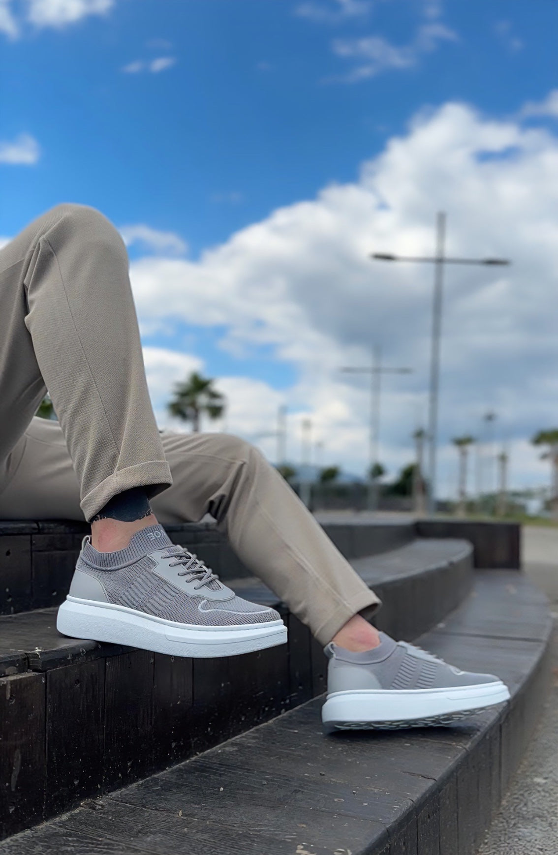 BA0812 Special Knitted Knitwear Style Gray Color Sports Shoes - STREETMODE ™