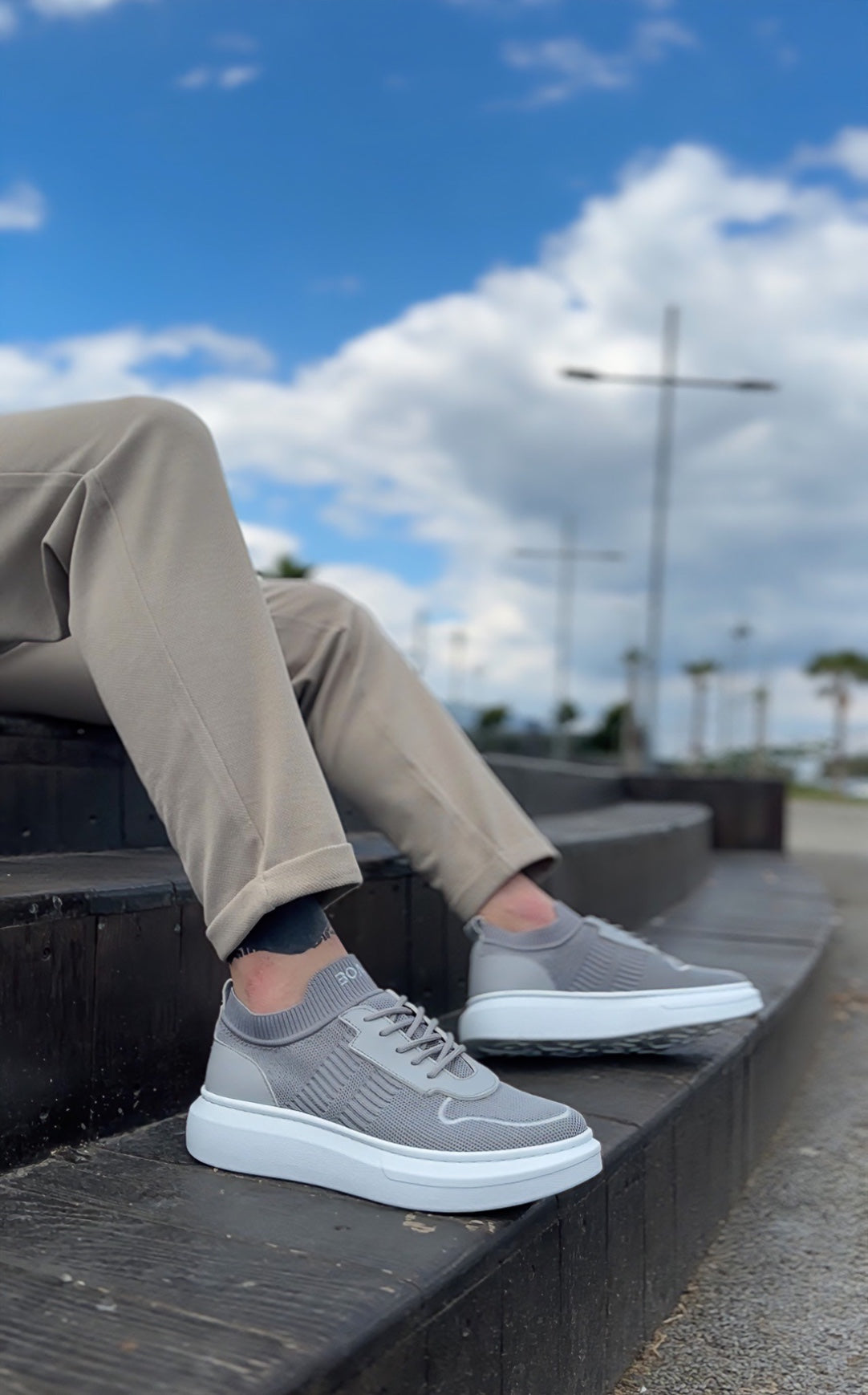 BA0812 Special Knitted Knitwear Style Gray Color Sports Shoes - STREETMODE ™
