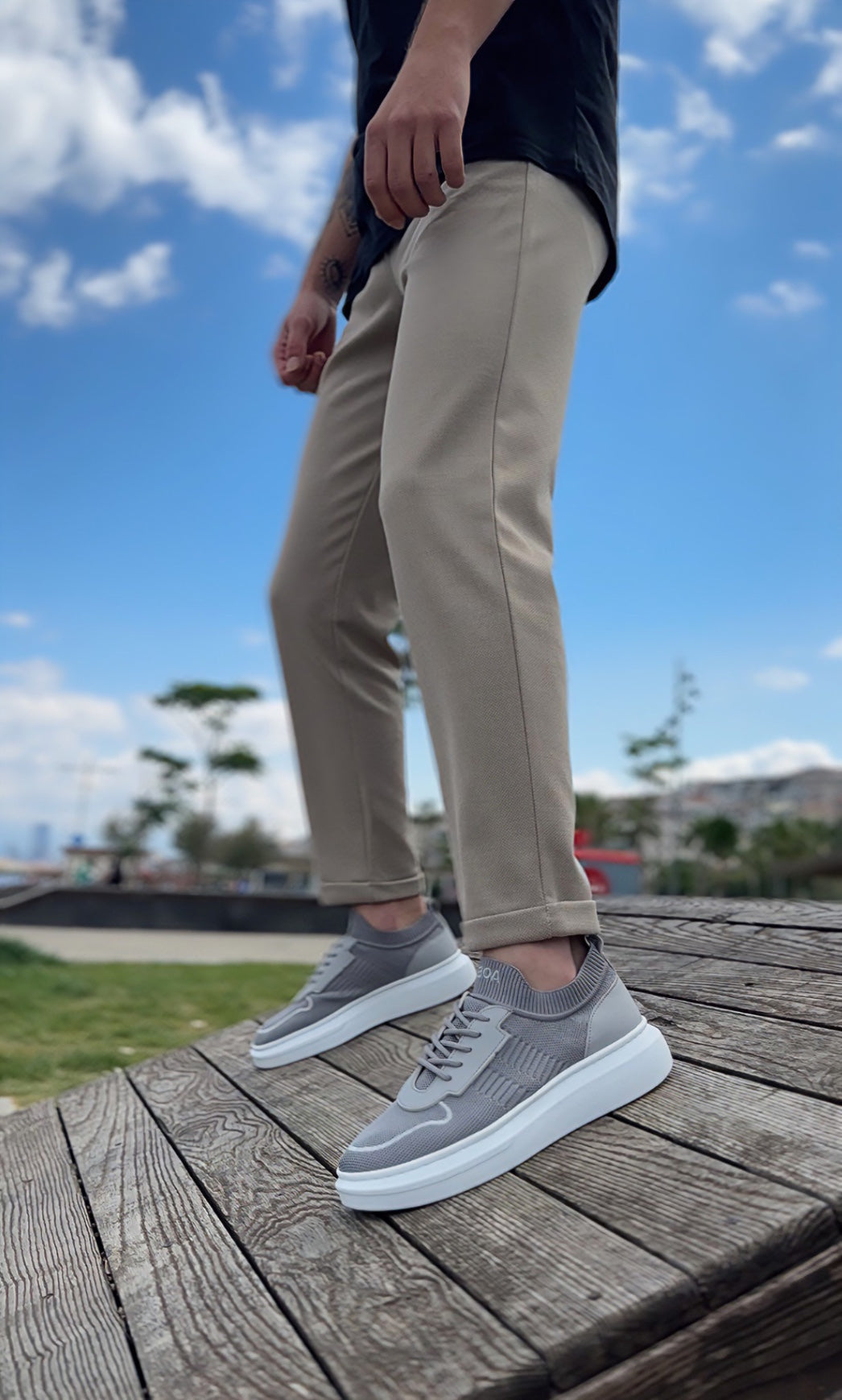 BA0812 Special Knitted Knitwear Style Gray Color Sports Shoes - STREETMODE ™