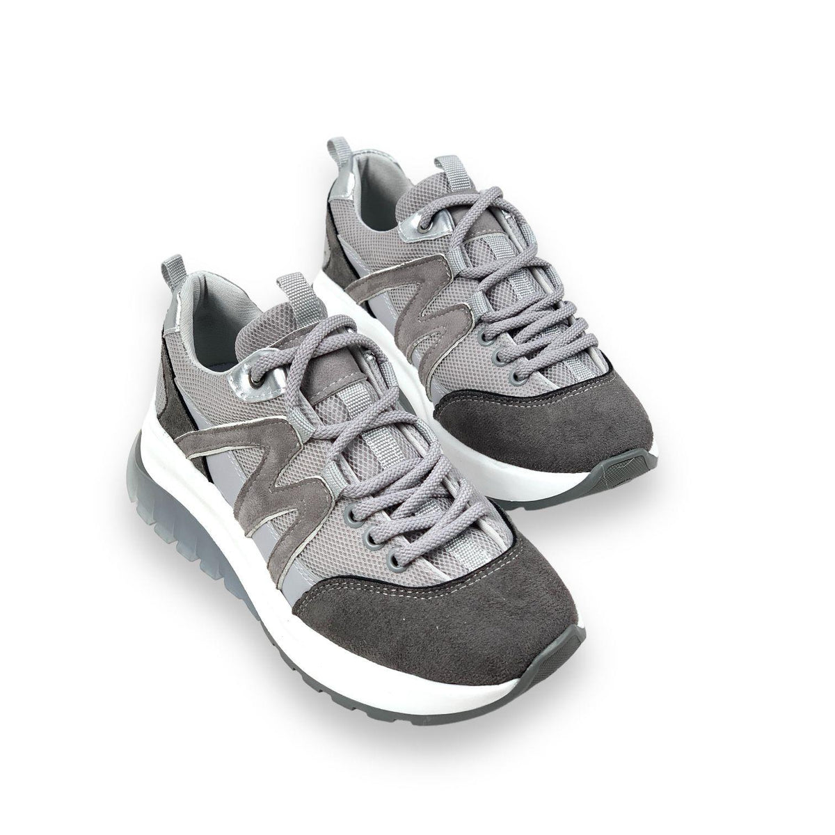 Women's Mafy Gray Comfort Sole Daily Walking Sneaker 4 Cm - STREETMODE ™