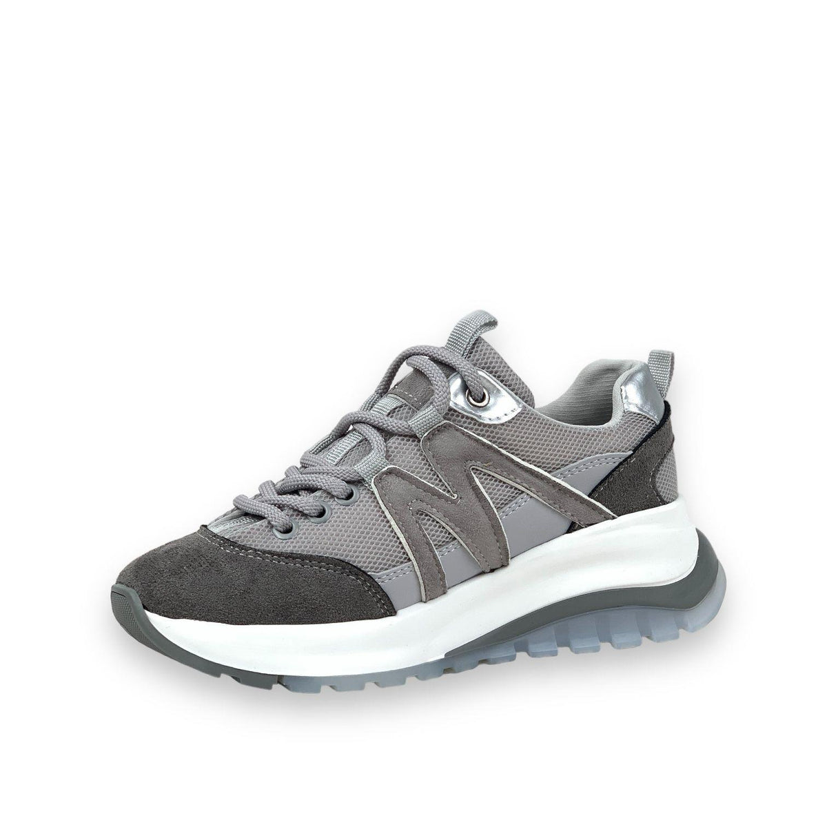 Women's Mafy Gray Comfort Sole Daily Walking Sneaker 4 Cm - STREETMODE ™
