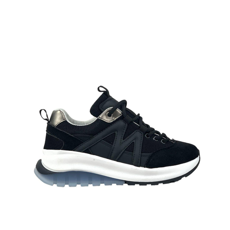 Women's Mafy Black Comfort Sole Daily Walking Sneaker 4 Cm - STREETMODE ™
