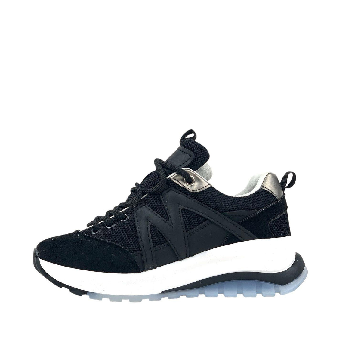 Women's Mafy Black Comfort Sole Daily Walking Sneaker 4 Cm - STREETMODE ™