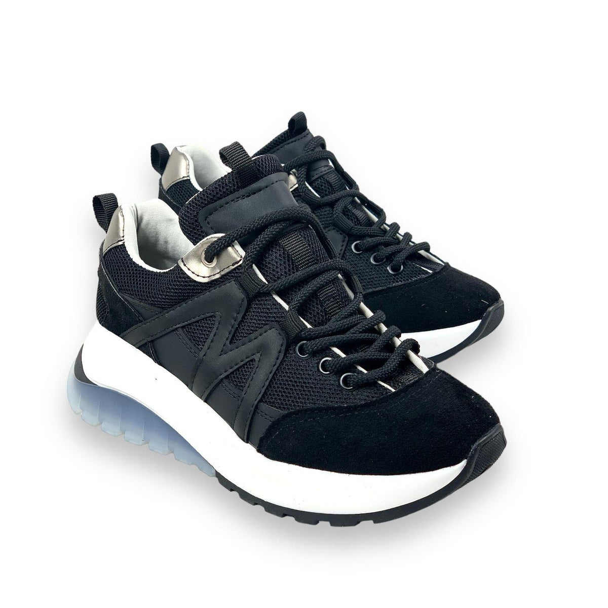 Women's Mafy Black Comfort Sole Daily Walking Sneaker 4 Cm - STREETMODE ™