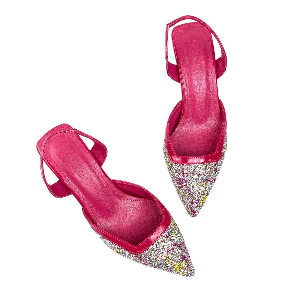 Women's Orhe Fuchsia Almond Heel Stone Detailed Shoes 5 CM - STREETMODE ™