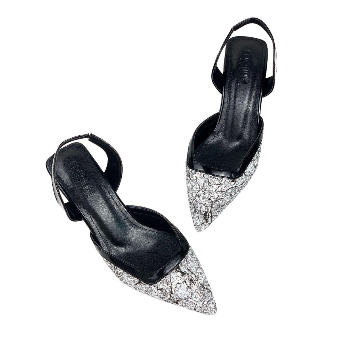 Women's Orhe Black Almond Heel Stone Detailed Shoes 5 CM - STREETMODE ™
