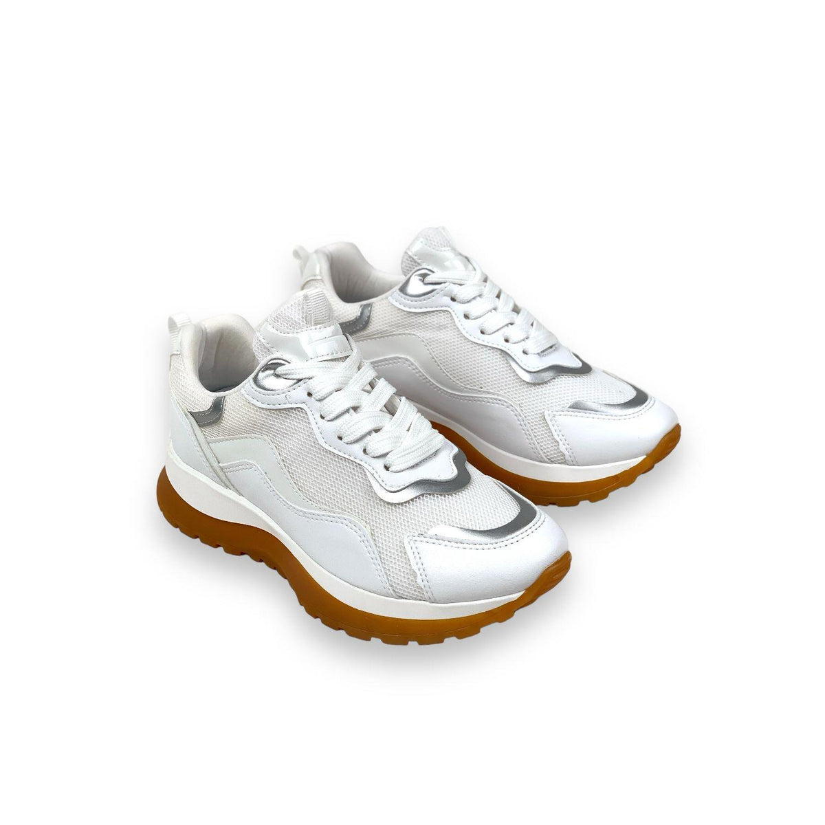 Women's Sedf White Mesh Lace Up Summer Daily Walking Sports Sneaker 3 Cm - STREETMODE ™