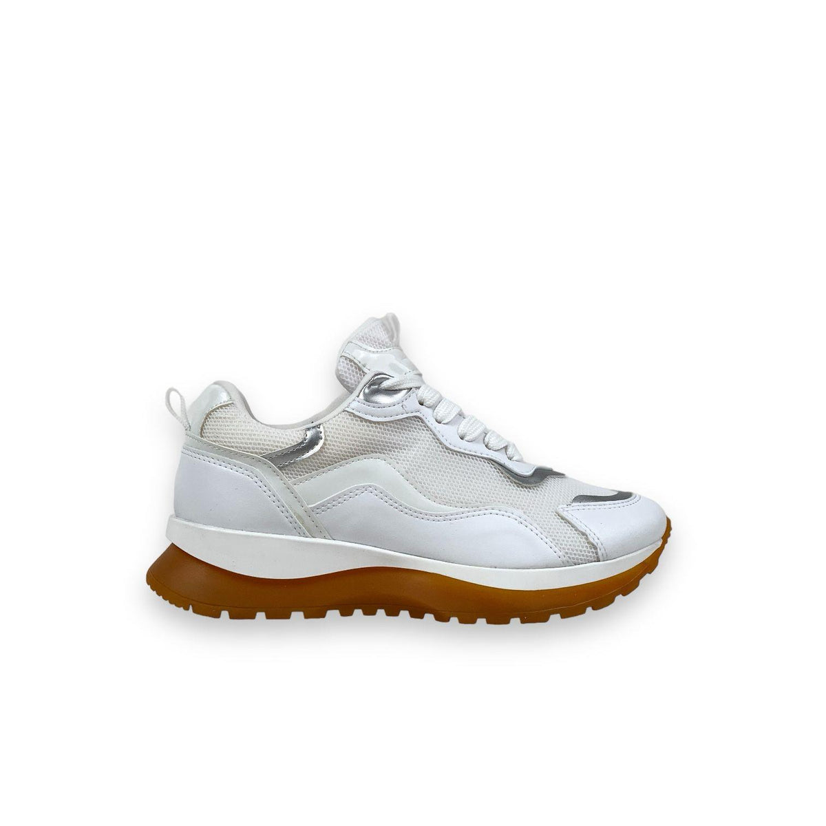 Women's Sedf White Mesh Lace Up Summer Daily Walking Sports Sneaker 3 Cm - STREETMODE ™