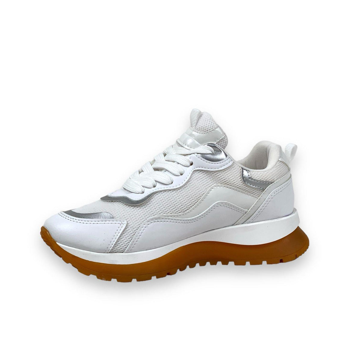 Women's Sedf White Mesh Lace Up Summer Daily Walking Sports Sneaker 3 Cm - STREETMODE ™