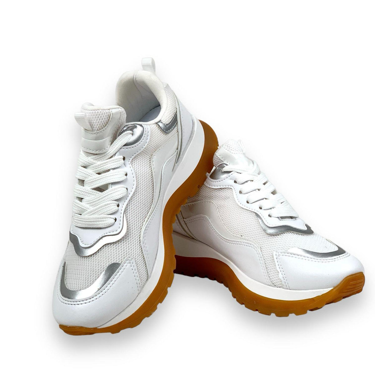 Women's Sedf White Mesh Lace Up Summer Daily Walking Sports Sneaker 3 Cm - STREETMODE ™