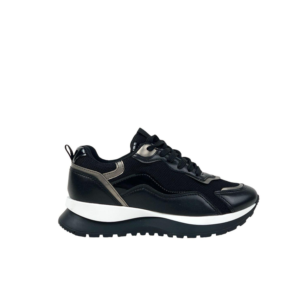 Women's Sedf Black Mesh Lace Up Summer Daily Walking Sports Sneaker 3 Cm - STREETMODE ™