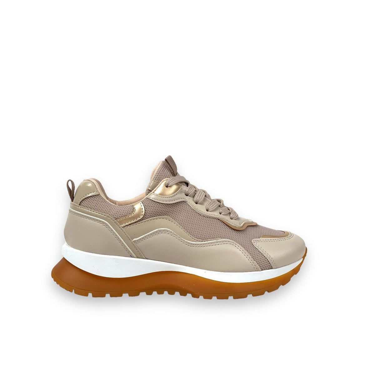 Women's Pearl Mink Mesh Lace Up Summer Daily Walking Sports Sneaker 3 Cm - STREETMODE ™