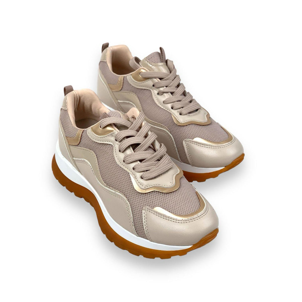 Women's Pearl Mink Mesh Lace Up Summer Daily Walking Sports Sneaker 3 Cm - STREETMODE ™