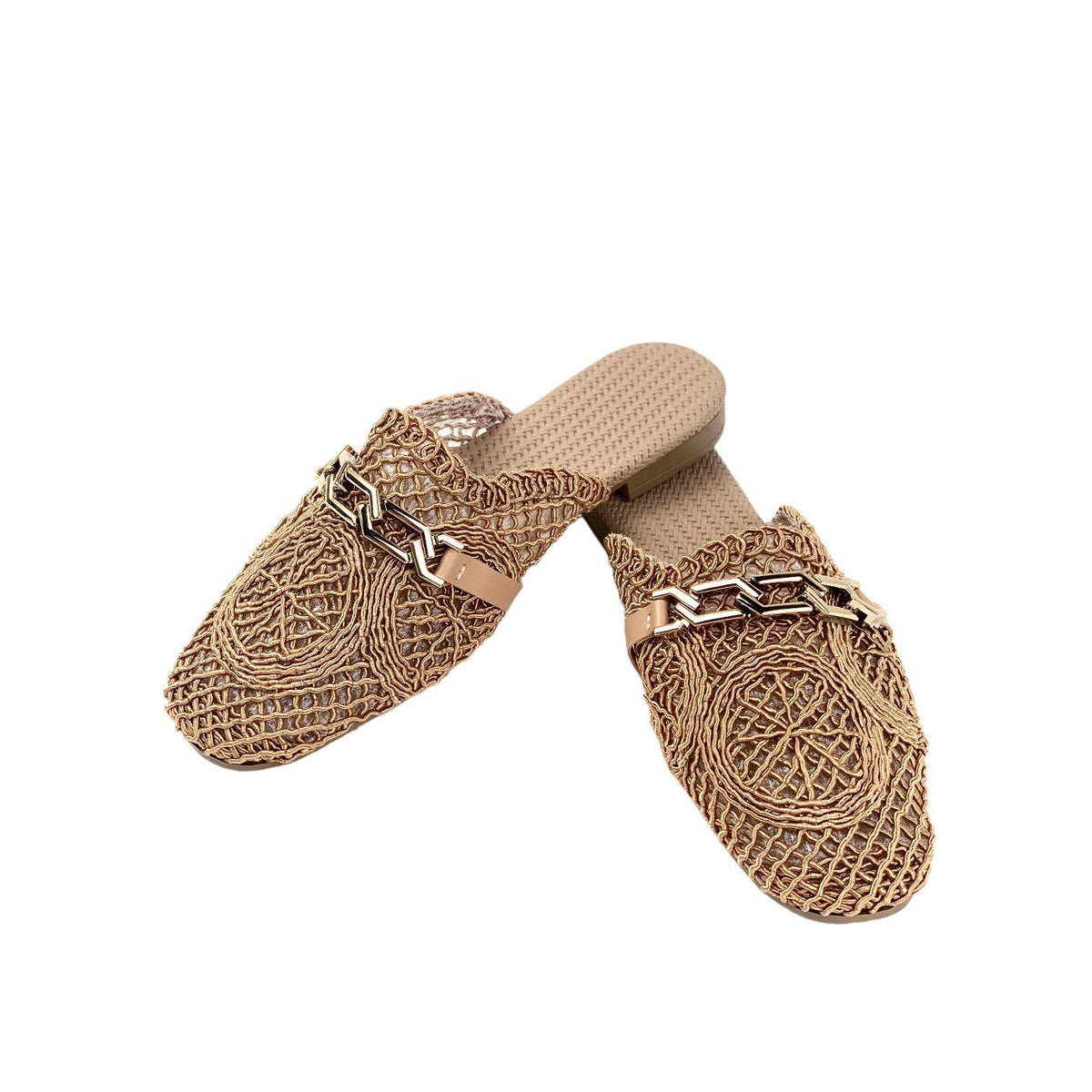 Women's Term Nut Stone Detailed Knitwear slippers 1cm - STREETMODE ™