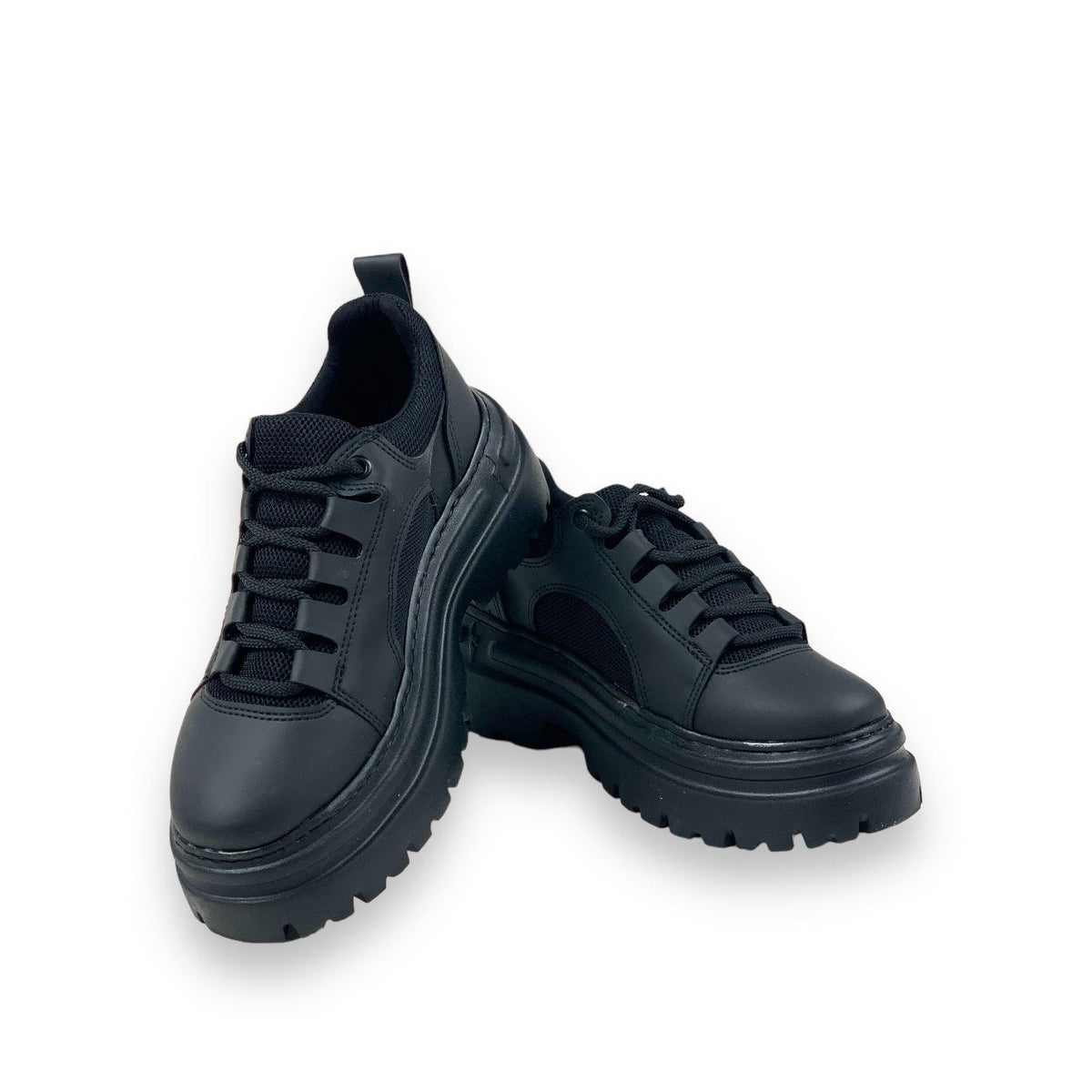 Women's Zalt Black Matte Comfort Sole Mesh Summer Daily Walking Sports Sneaker 6 CM - STREETMODE ™
