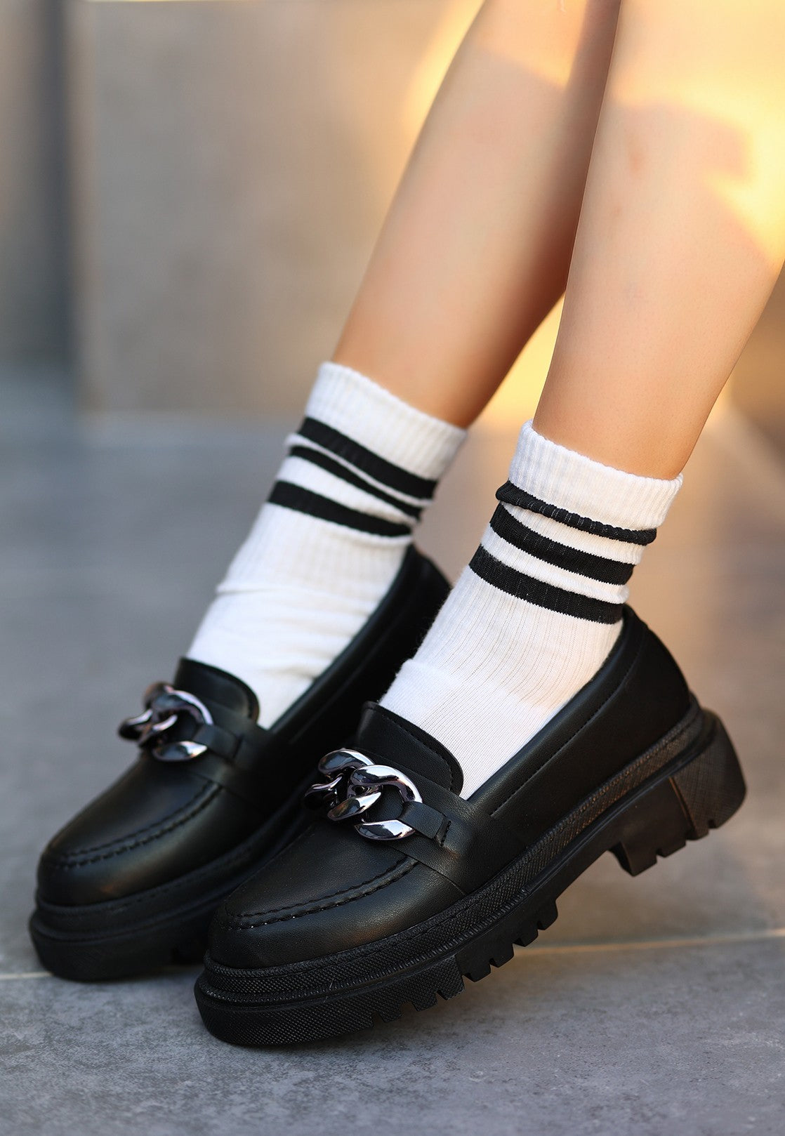 Women Black Leather Shoes - STREETMODE ™