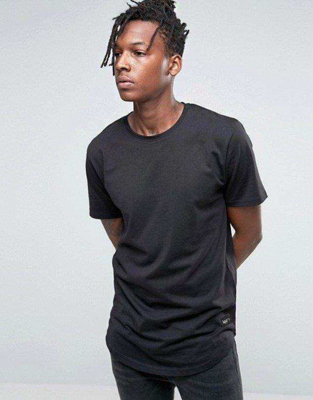Bpm Long Line Basic Men's T-Shirt Black - STREETMODE ™