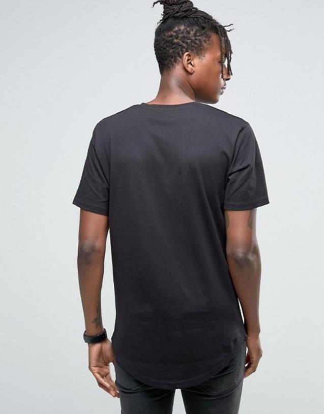 Bpm Long Line Basic Men's T-Shirt Black - STREETMODE ™