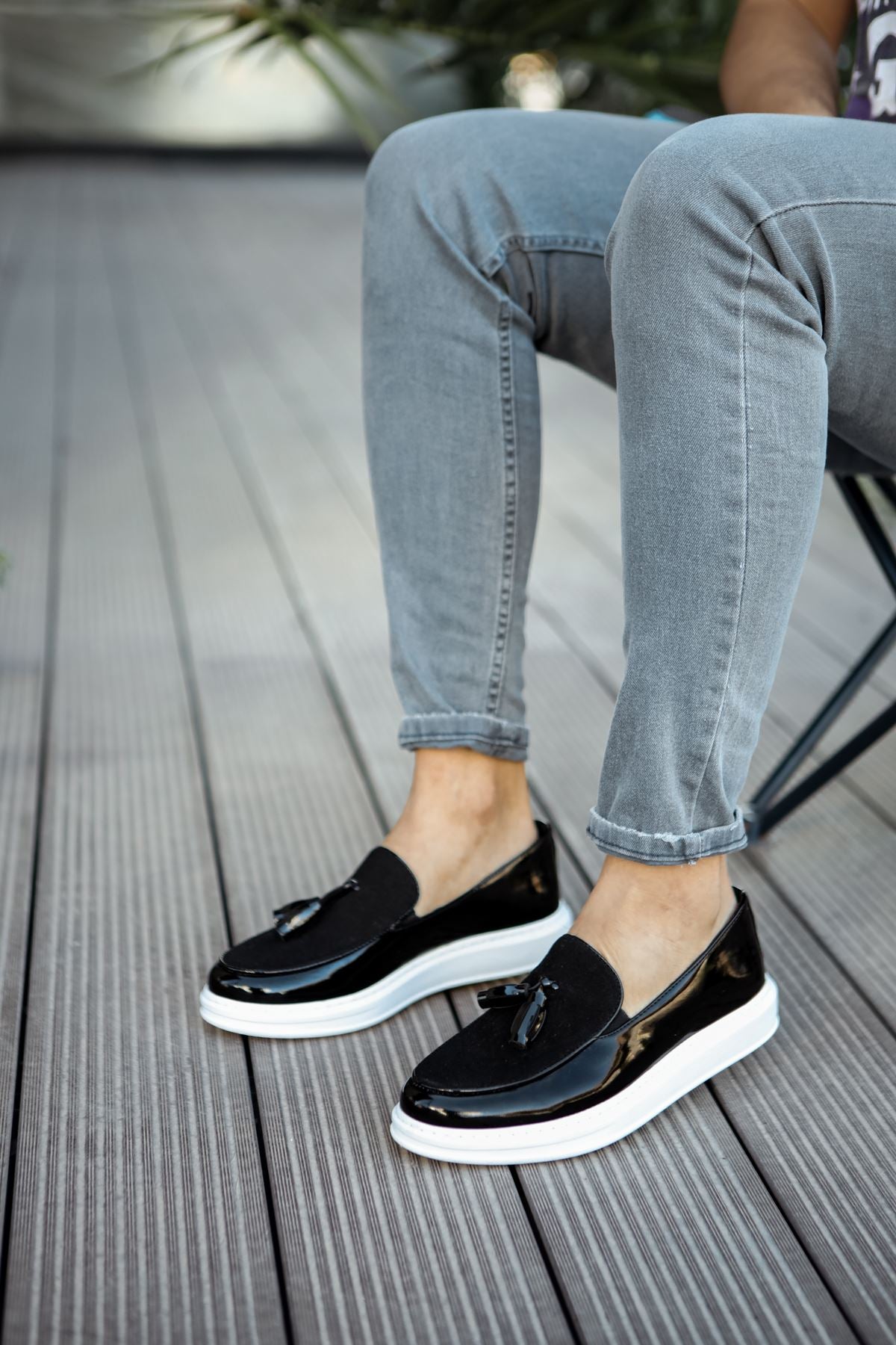 CH002 Men's Black-White Sole Corcik Classic Shoes - STREETMODE ™