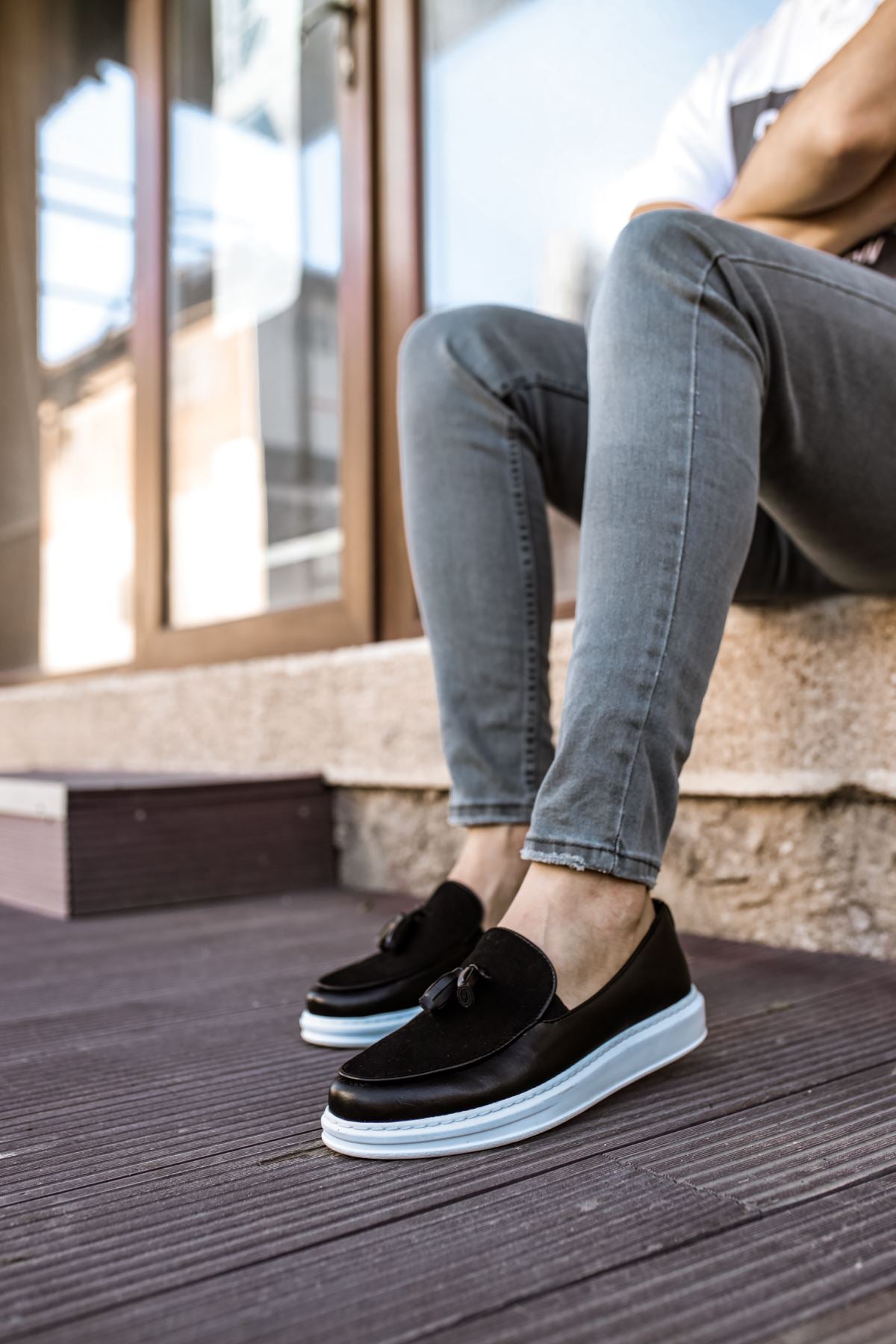CH002 Men's Black-White Sole Corcik Classic Shoes - STREETMODE ™