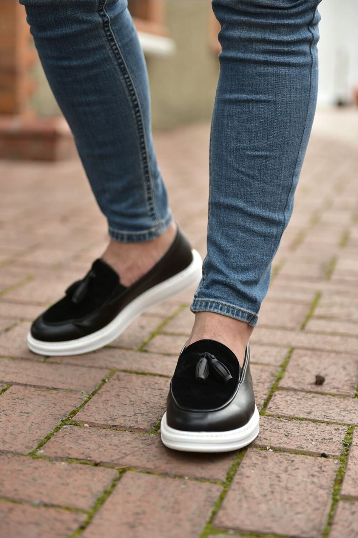 CH002 Men's Black-White Sole Corcik Classic Shoes - STREETMODE ™